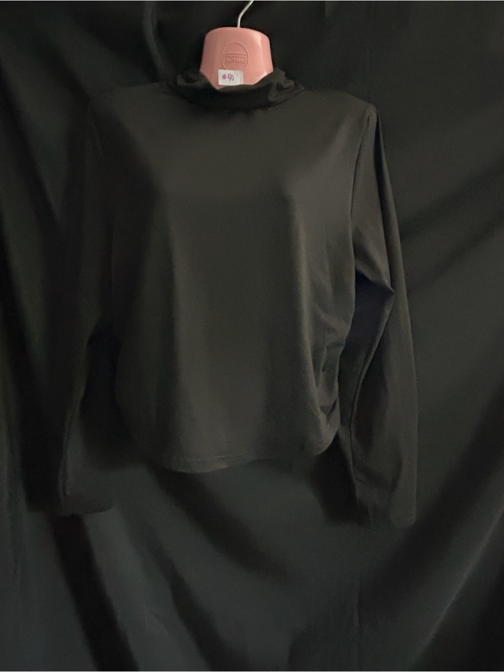 SHEIN Curve Black Long-Sleeve Mock Neck Crop Top 1XL